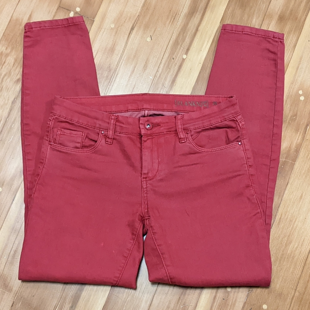 Blank NYC womens size 28 red slim fit ankle jeans
